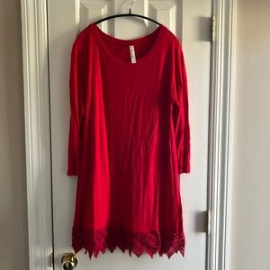 Women’s Dress with Lace Trim- Size Medium